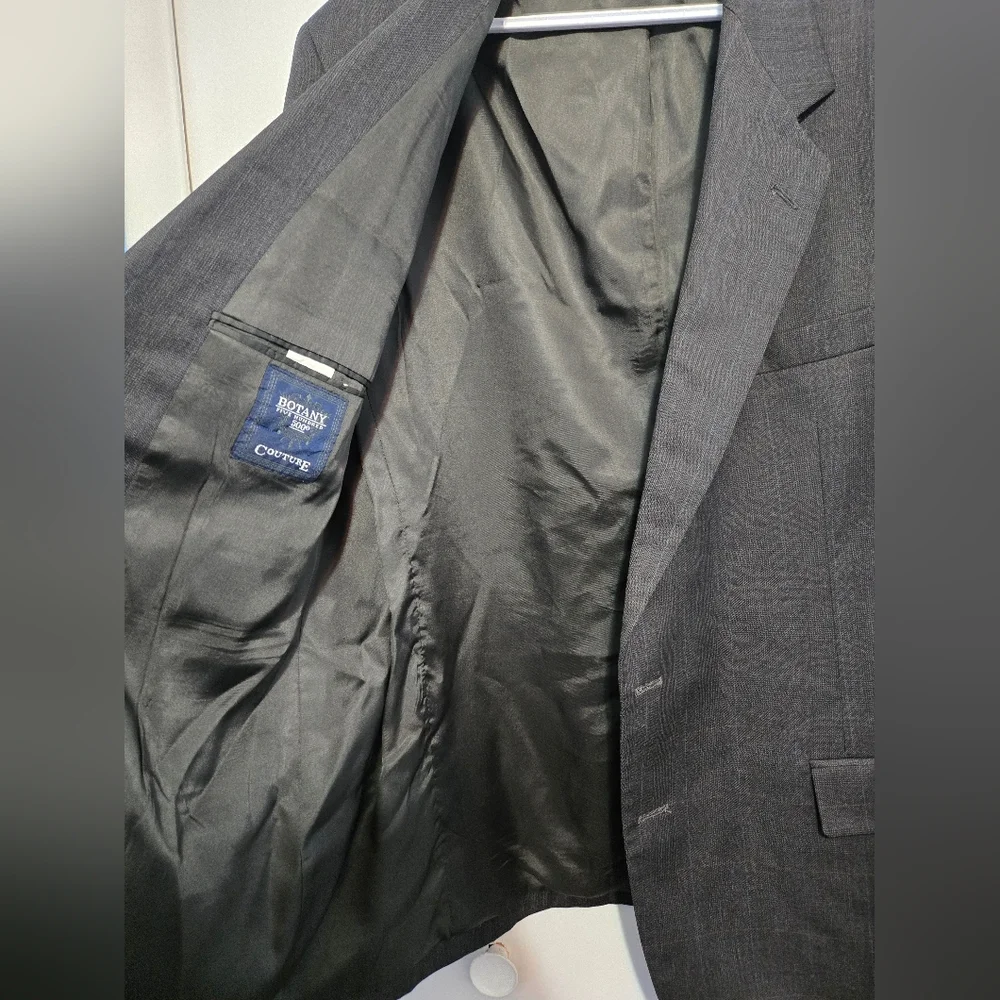 Botany 500 Couture Gray Blazer Sport Coat 44L Wool Made in USA Mens - Picture 7 of 10